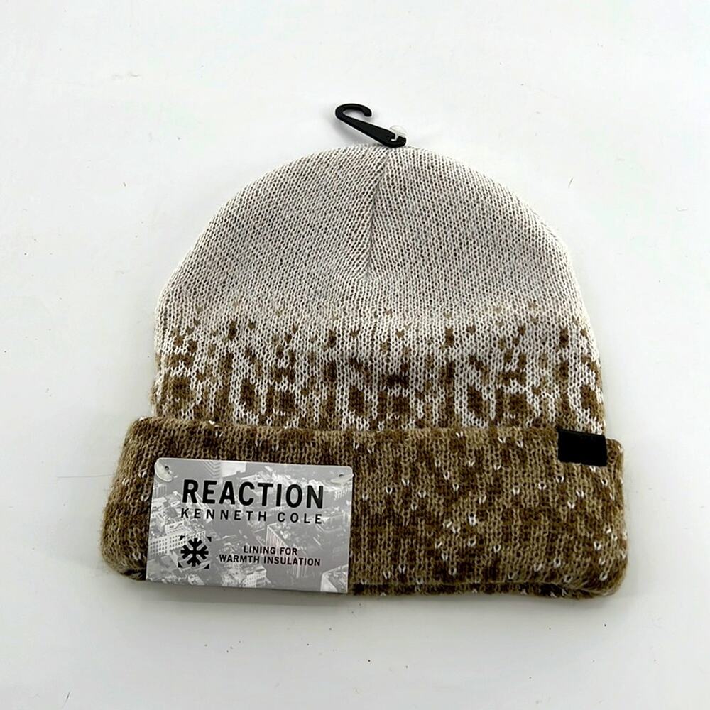 Reaction Kenneth Cole Ombre Intarsia Beanie - Khaki - One Size - New with tags